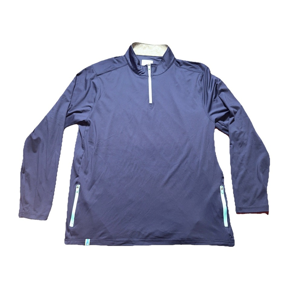 Chubbies Mens XXL Blue Movementum Quarter Zip Shirt Athletic Gym Workout Sports